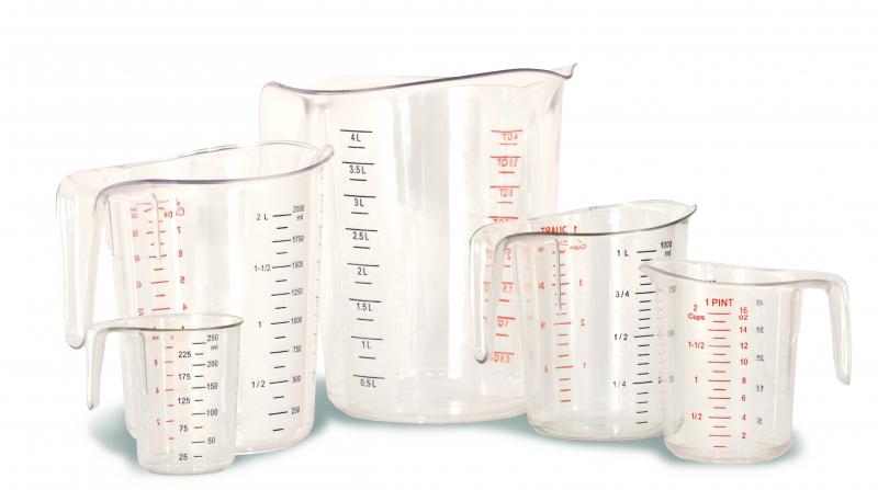 Clear Polycarbonate Measuring Cups - 5 pcs / set